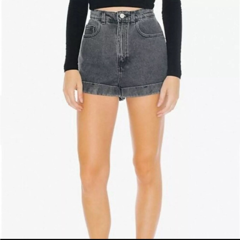 Denim High-Waist Cuff Short